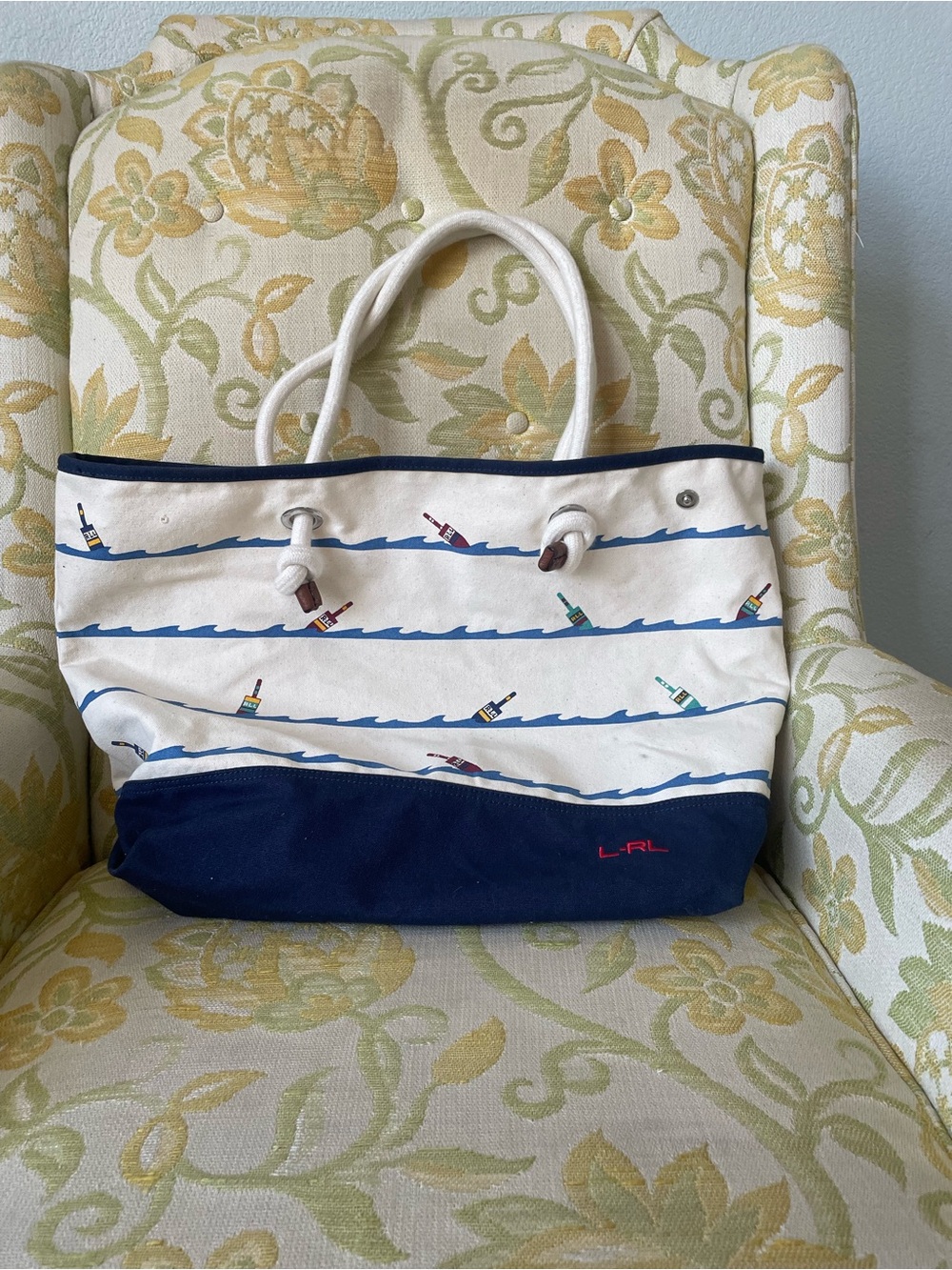 Lauren By Ralph Lauren Casco Beach Tote Bag Canvas with Rope Handle